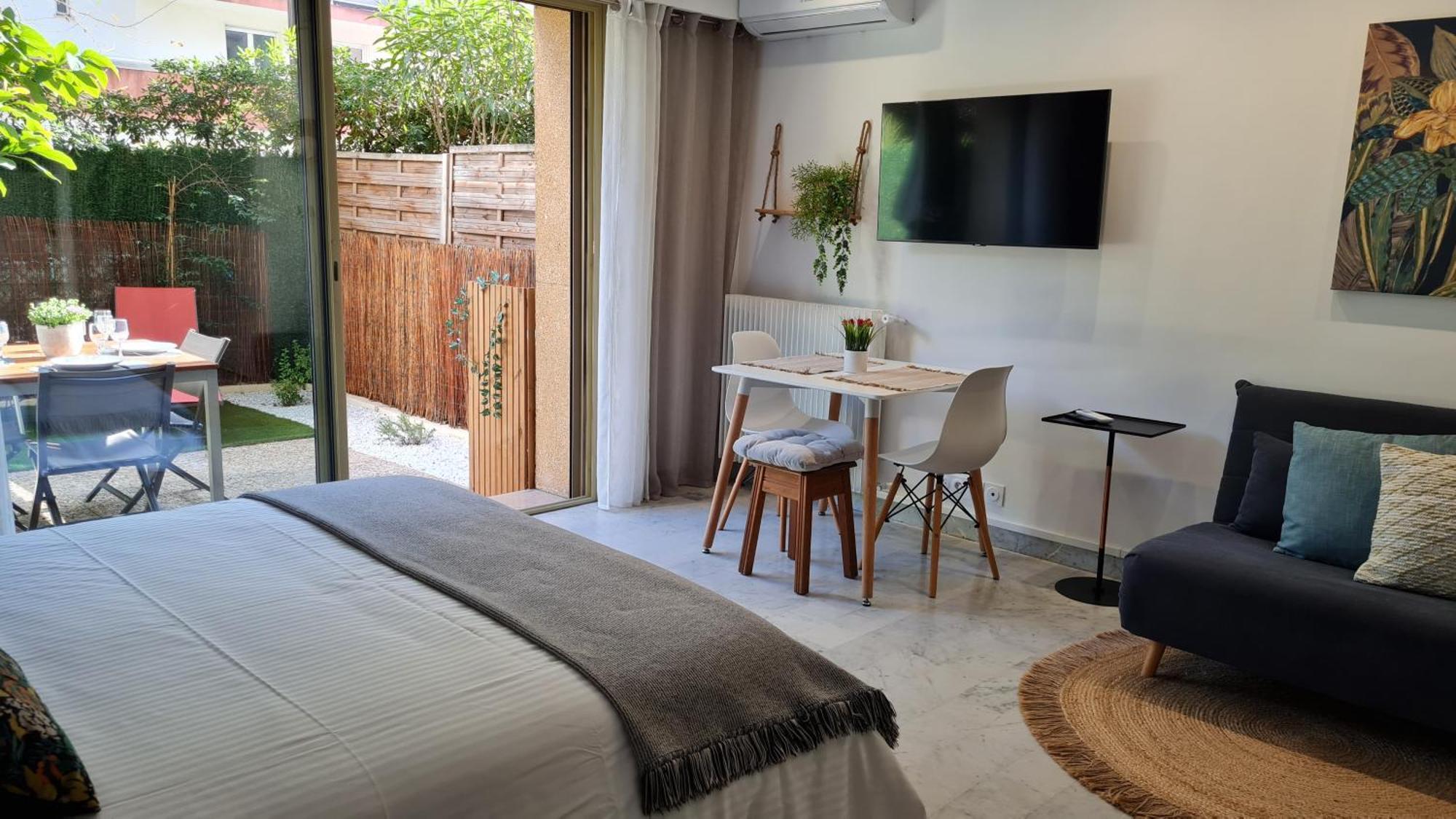 Studio Sun-Beach Avec Parking Et Jardin - 500M Des Plages De Juan Les Pins Antibes Eksteriør billede
